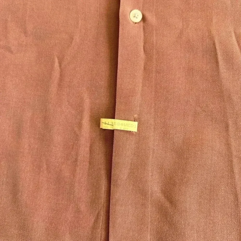 Weatherproof Men's Red Orange Soft Lightweight Short Sleeve Button Down Shirt XL